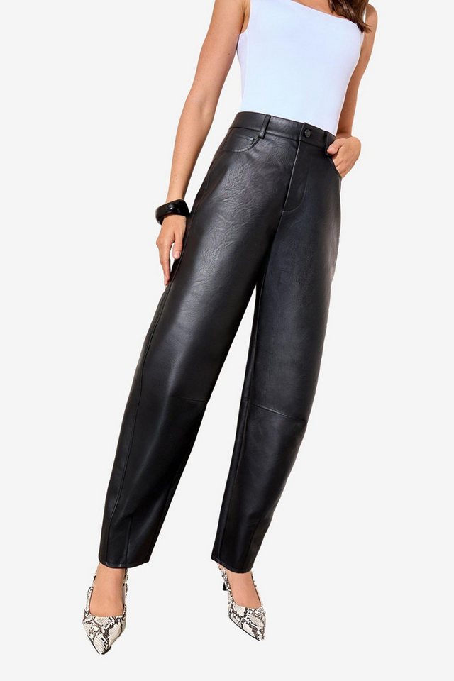 Friends Like These Lederhose Friends Like These Barrel-Jeans in Lederoptik (1-tlg) von Friends Like These