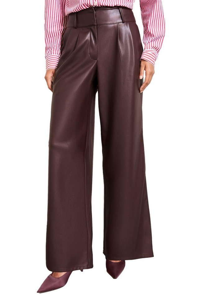 Friends Like These Lederhose Friends Like These Faltenhose mit weitem Bein (1-tlg) von Friends Like These