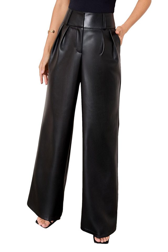 Friends Like These Lederhose Friends Like These Faltenhose mit weitem Bein (1-tlg) von Friends Like These