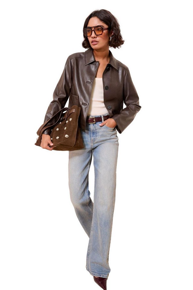 Friends Like These Lederjacke Friends Like These Kunstlederjacke mit Kragen (1-St) von Friends Like These