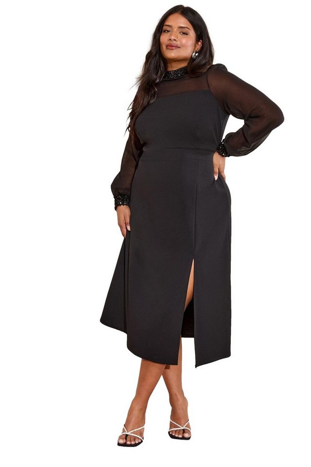 Friends Like These Midikleid Friends Like These Scuba/Chiffon-Midikleid, Curve (1-tlg) von Friends Like These