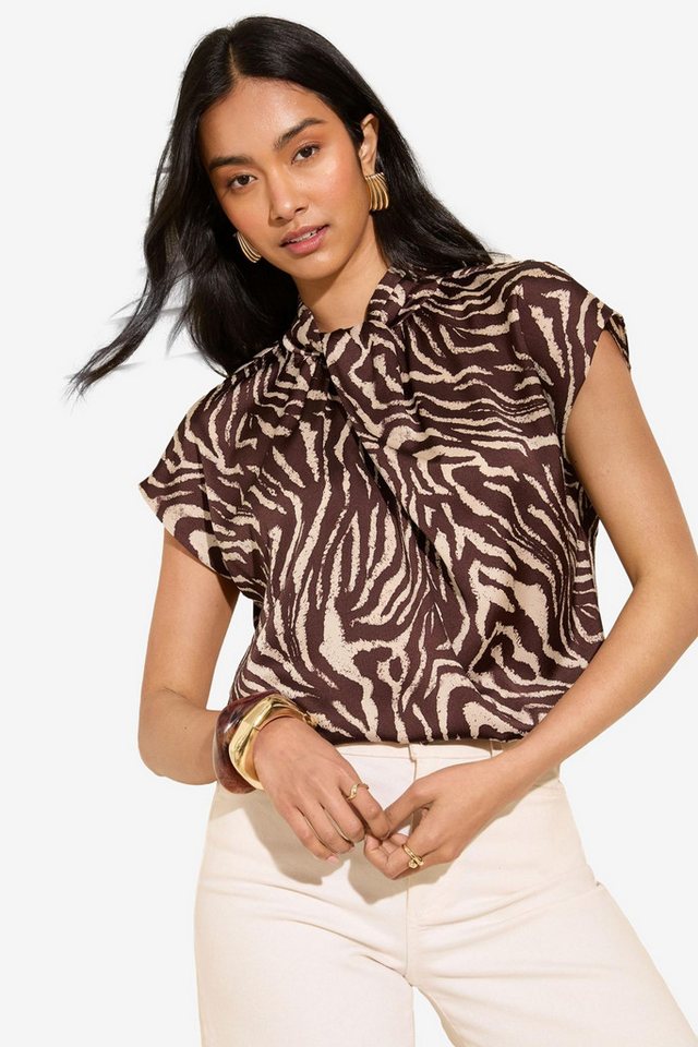 Friends Like These Satinbluse Friends Like These Satinbluse mit gedrehtem Kragen (1-tlg) von Friends Like These