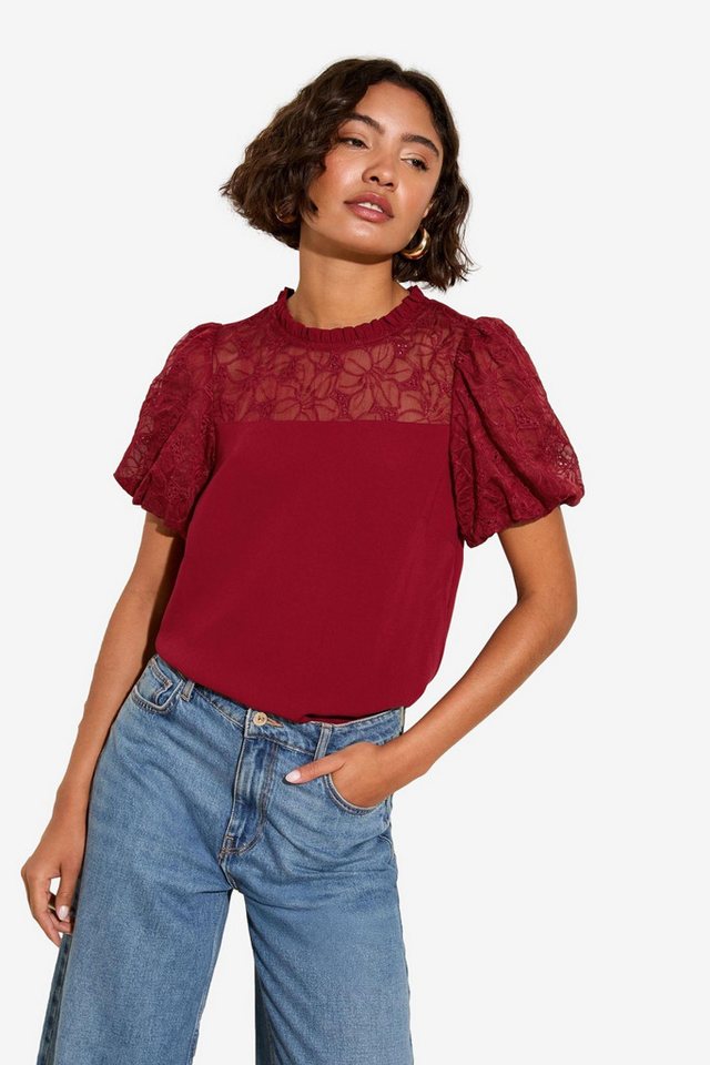 Friends Like These Spitzenbluse Friends Like These Bluse mit Puffärmeln (1-tlg) von Friends Like These