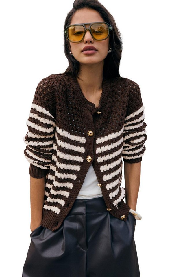 Friends Like These Strickjacke Friends Like These Cardigan mit Kontraststreifen (1-tlg) von Friends Like These