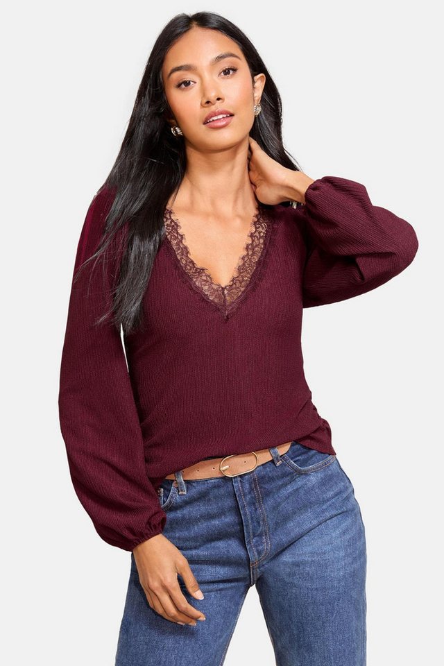 Friends Like These V-Shirt Friends Like These Top mit V-Ausschnitt und Spitze (1-tlg) von Friends Like These