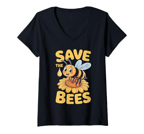Damen Rettet die Bienen — Umwelt — Bewusstsein für Bienen T-Shirt mit V-Ausschnitt Damen Rettet die Bienen — Umwelt — Bewusstsein für Bienen T-Shirt mit V-Ausschnitt von Friends of Bees