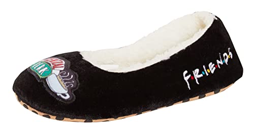 FRIENDS Hausschuhe für Frauen Mädchen Teens Central Perk Slip On Ballett Pump Slipper Socken, Schwarz , 38 EU von Friends