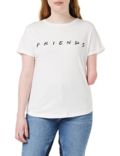 FRIENDS Damen Titel T-Shirt, weiß, M von Friends