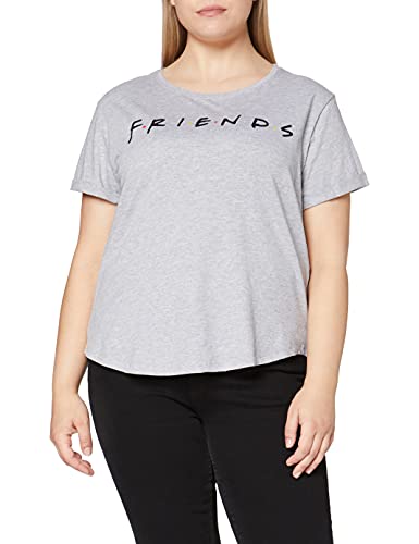 FRIENDS Damen Titel T-Shirt, Grey Heather, 10/Medium von Friends