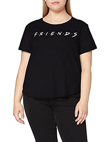 FRIENDS Damen Titel T-Shirt, Schwarz, 36 von Friends