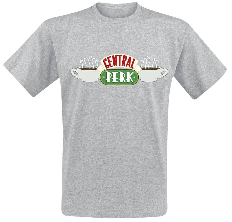 Friends T-Shirt - Central Perk - S bis XXL - für Männer - Größe L - heather grey  - Lizenzierter Fanartikel von Friends