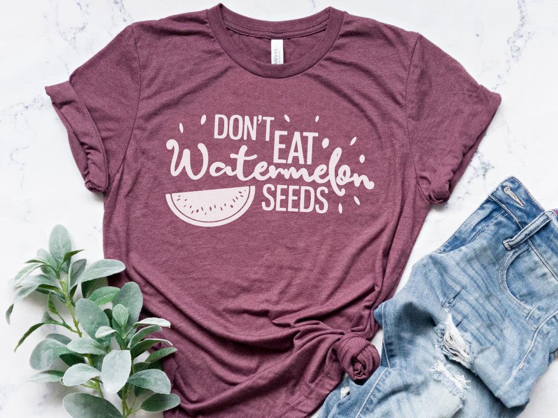 Schwangerschaft Ankündigung Don't Eat Watermelon Seeds Shirt First Time Lustige Meme Reveal Plus Size Kleidung Mama von FriendsDots