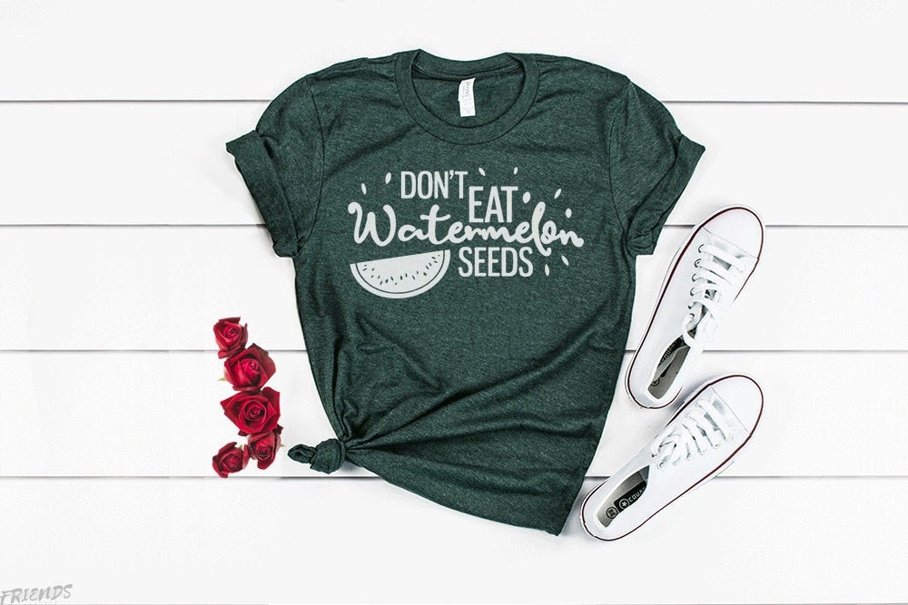 Schwangerschaft Reveal Shirt Don't Eat Watermelon Seeds Ankündigung Zum Ersten Mal Lustige Meme Plus Size Kleidung Mama von FriendsDots