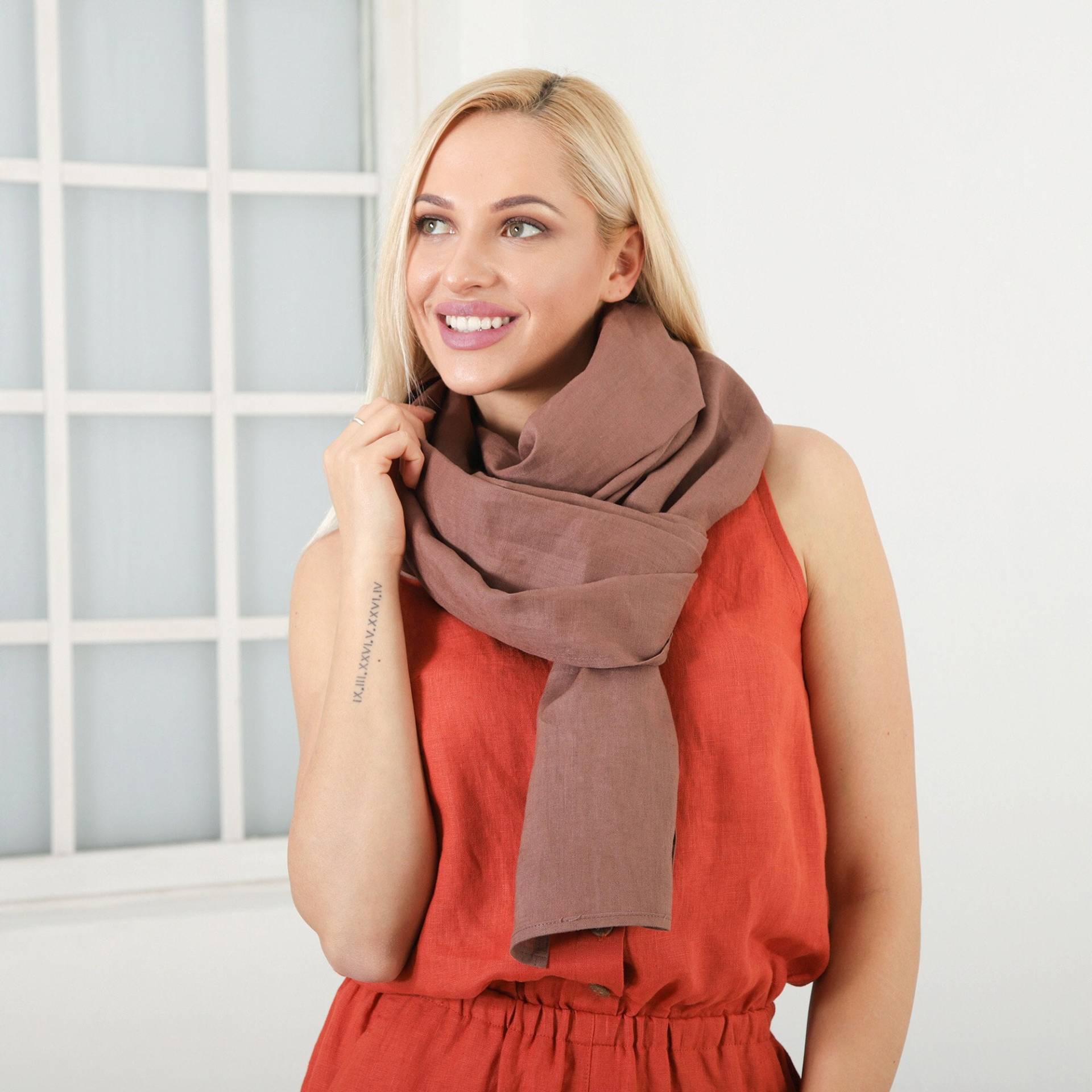 Frauen Leinen Schal, Natürliche Wrap, Sommer Mantel Schal von FriendsFashion