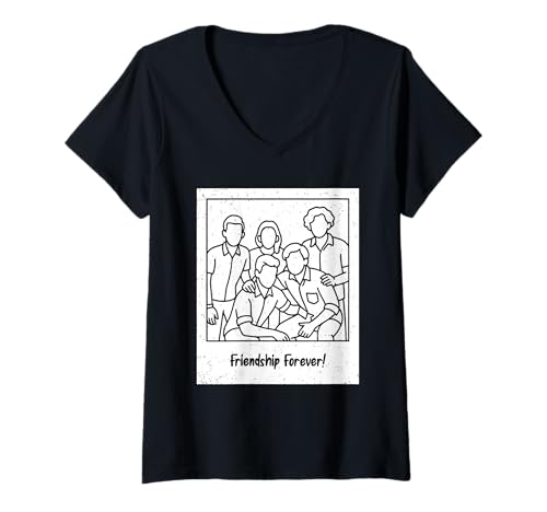 Damen Freundschaft Forever BestFriend BFF Squad BestiesGroup T-Shirt mit V-Ausschnitt von Friendship Day BestFriend BFF Men Women Kids