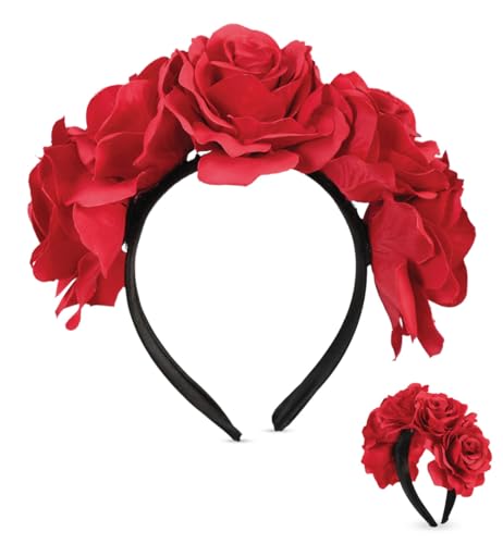 Blumen Haarreif mit Roten Rosen – Eleganter Blickfang für jedes Event von FRIES