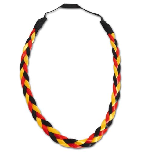 FRIES Deutschland Haarband geflochten | Stirnband in schwarz rot golb | Fanartikel Fußball Wm Em von FRIES