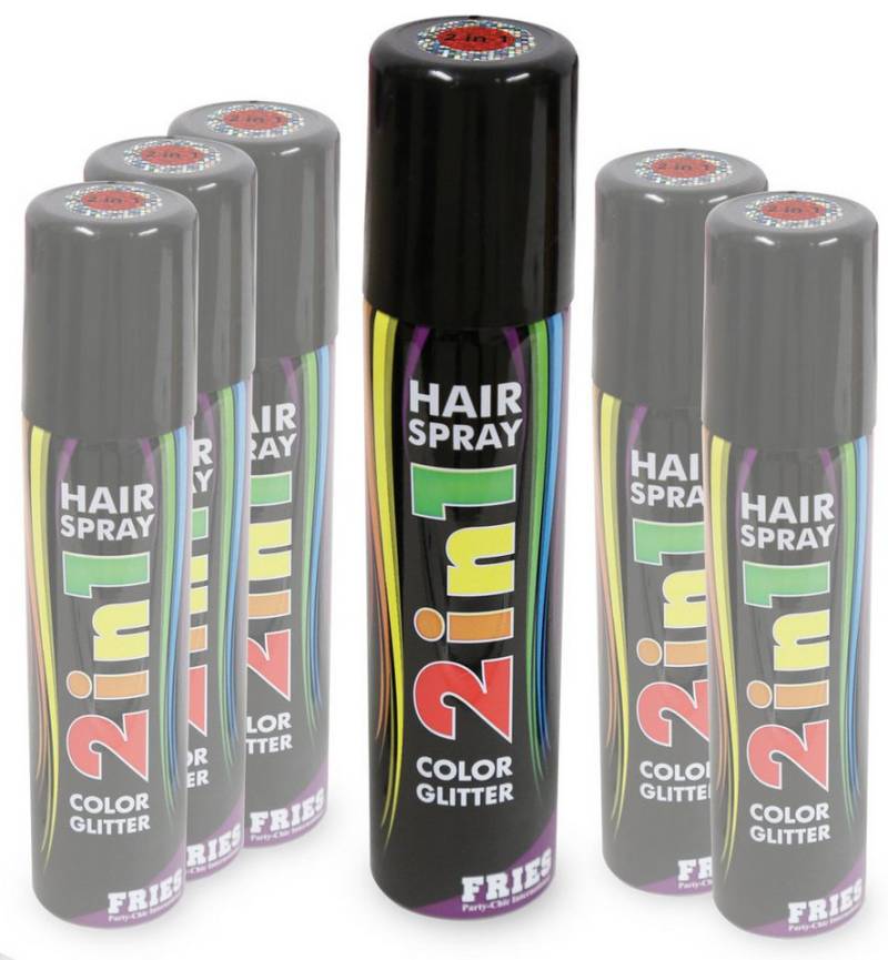 Fries Haarfarbe Haarspray 2 in 1 Color Glitter Haar Spray farbiges Sprühdose 100ml von Fries