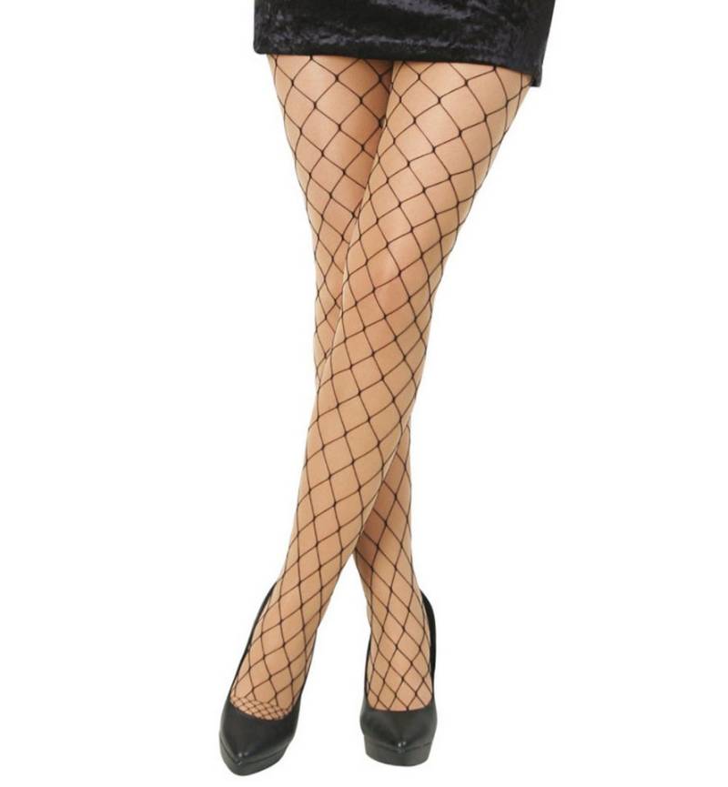 Fries Netzstrumpfhose Netzstrumpfhose Strumpfhose Schwarz Netz Karneval Fasching Cosplay Einheitsgröße von Fries
