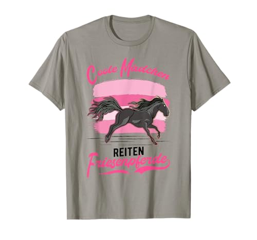Coole Mädchen reiten Friesenpferde Friesen Pferd T-Shirt von Friese Pferd Friesian Horse Kleidung