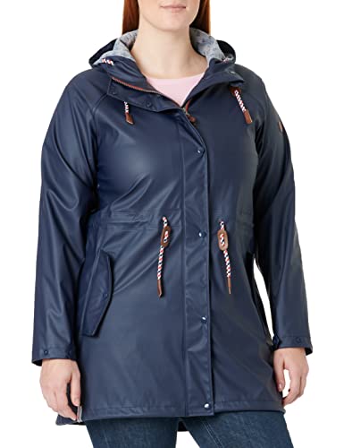 Friesennerz Damen Regenjacke 'Oh! Nass'is!' II mit Innenfutter - Regenmantel Outdoorjacke Regenparka wasserdicht modisch tailliert in Blau Größe 36/38 von Friesennerz