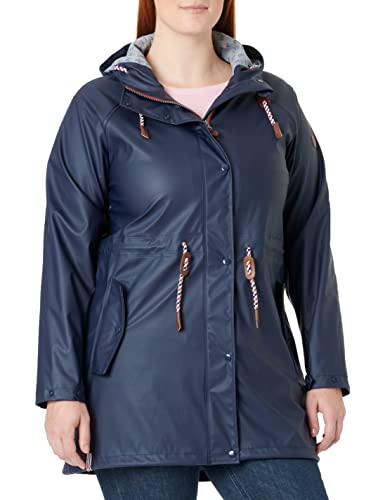 FRIESEN Friesennerz Damen Regenjacke 'Oh! Nass'is!' II mit Innenfutter - Regenmantel Outdoorjacke Regenparka wasserdicht modisch tailliert in Blau Größe 52/54 von FRIESEN Friesennerz