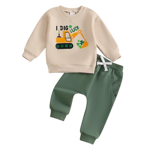 Frietlebird Kleinkind Baby Jungen Kleidung Rundhalsausschnitt Sweatshirt Langarm Brief Druck Shirt mit Hose Niedliche Herbst Winter Outfits, P-apricot Dig Luck, 3-4 Jahre Frietlebird Kleinkind Baby Jungen Kleidung Rundhalsausschnitt Sweatshirt Langarm Brief Druck Shirt mit Hose Niedliche Herbst Winter Outfits, P-apricot Dig Luck, 3-4 Jahre von Frietlebird