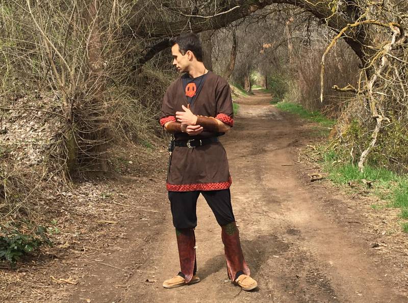 Wikinger Tunika - Der Reisende Mjölnir Kleine Braune Baumwolle Gewand Kostüm Männer Frauen von FriggasFinery