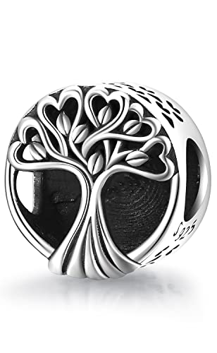 Baum des Lebens Charm Anhänger für Armband, Damen Lebensbaum 925 Sterling Silber Charm Bead Passen für Pandora Europäische Armband und Halskette, Schmuck Geschenk für Frauen, Mädchen (D) von Friggem