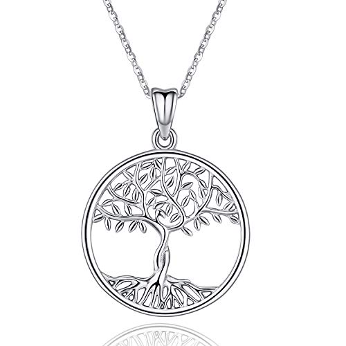 Baum des Lebens Halskette Pendantfor Frauen Mädchen, 925 Sterling Silber Baum Charm Schmuck mit edlem Schmuck Geschenkbox, einfache Schmuck Damen Kette Geschenke für Frau Mutter Oma von Friggem