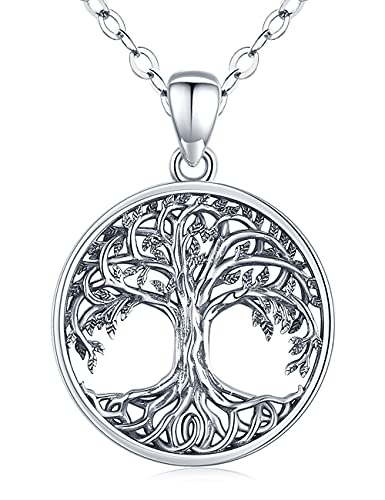 Baum des Lebens Kette Damen, 925 Sterling Silber Keltischer Lebensbaum Anhänger Halskette, Geburtstag Muttertag Schmuck Geschenke für Frauen Mädchen Mama Frau Freundin Baum des Lebens Kette Damen, 925 Sterling Silber Keltischer Lebensbaum Anhänger Halskette, Geburtstag Muttertag Schmuck Geschenke für Frauen Mädchen Mama Frau Freundin von Friggem