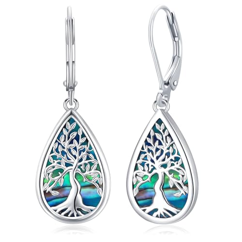 Lebensbaum Ohrringe für Damen 925 Sterling Silber Hängende Ohrringe Baum des Lebens Tropfen Ohrringe Schmuck Geschenke für Frauen Mädchen (Baum des Lebens Ohrringe-B) von Friggem