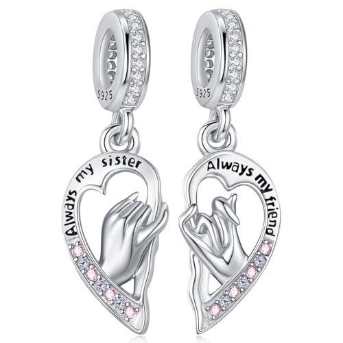 Charm Liebe, Anhänger Charm Schwestern aus 925 Sterlingsilber, Für Beaded Charms für Pandora European Armbänder Geschenke für damen mädchen von Friggem