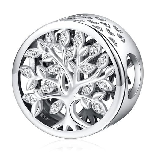 Charm Baum des Lebens,925 Sterling Silber Damen Charm Für Beaded Charms für Pandora European Armbänder Geschenke für damen mädchen von Friggem