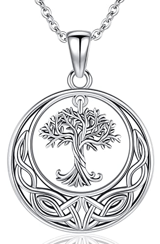 Friggem Baum des Lebens Kette 925 Sterling Silber Keltischer Baum des Lebens Anhänger Halskette Schmuck für Damen Mutter Mädchen (Baum des Lebens) von Friggem