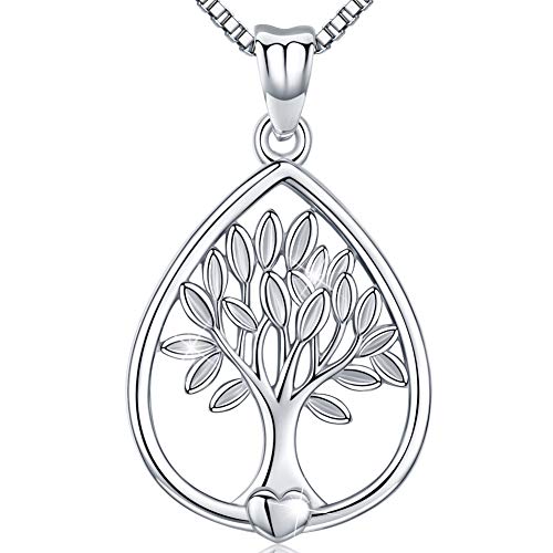 Friggem Wassertropfen Form Baum des Lebens Sterling Silber Halskette & Anhänger für Frauen & Männer, Muttertagsgeschenk Friggem Wassertropfen Form Baum des Lebens Sterling Silber Halskette & Anhänger für Frauen & Männer, Muttertagsgeschenk von Friggem