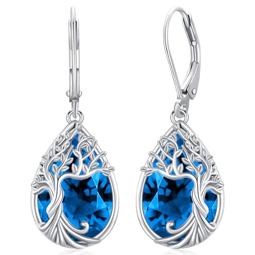 Lebensbaum Tropfen Baumeln Ohrringe für Damen 925 Sterling Silber Geburtsstein Baum des Lebens Hängende Ohrringe Schmuck Muttertag Geburtstags Geschenke für Frauen Mädchen Lebensbaum Tropfen Baumeln Ohrringe für Damen 925 Sterling Silber Geburtsstein Baum des Lebens Hängende Ohrringe Schmuck Muttertag Geburtstags Geschenke für Frauen Mädchen von Friggem