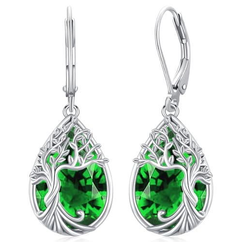 Lebensbaum Tropfen Baumeln Ohrringe für Damen 925 Sterling Silber Geburtsstein Baum des Lebens Hängende Ohrringe Schmuck Muttertag Geburtstags Geschenke für Frauen Mädchen Lebensbaum Tropfen Baumeln Ohrringe für Damen 925 Sterling Silber Geburtsstein Baum des Lebens Hängende Ohrringe Schmuck Muttertag Geburtstags Geschenke für Frauen Mädchen von Friggem