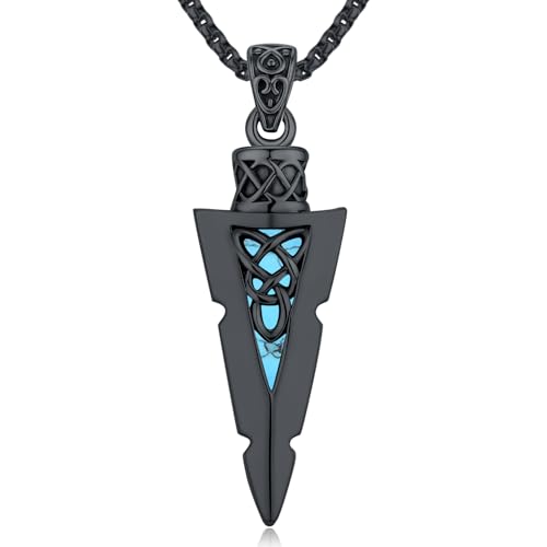 Pfeil Halskette, 925 Sterling Silber Keltischer Knoten Pfeil Cluster türkis Anhänger kette und Wikinger Herren Anhänger Amulett Schmuck Geschenke für Damen und Herren von Friggem