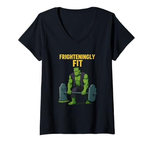 Damen Frighteningly Fit Frankenstein — Halloween-Training im Fitnessstudio T-Shirt mit V-Ausschnitt Damen Frighteningly Fit Frankenstein — Halloween-Training im Fitnessstudio T-Shirt mit V-Ausschnitt von Frighteningly Fit Frankenstein Halloween Workout