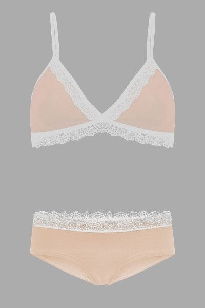 Frija Omina Set: Bio BH + Hipster Spitze hell von Frija Omina