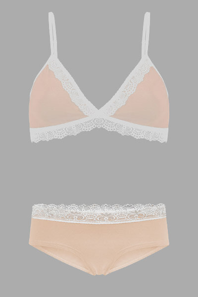 Frija Omina Set: Bio BH + Hipster Spitze hell Frija Omina Set: Bio BH + Hipster Spitze hell von Frija Omina