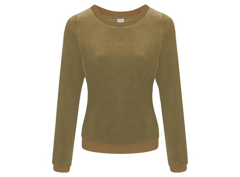 Bio Nicki Pullover "Onne" Oliv/Graubraun von FrijaOminaStore