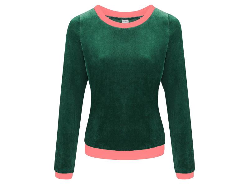 Bio Nicki Pullover "Onne" Smaragd/Rosa von FrijaOminaStore