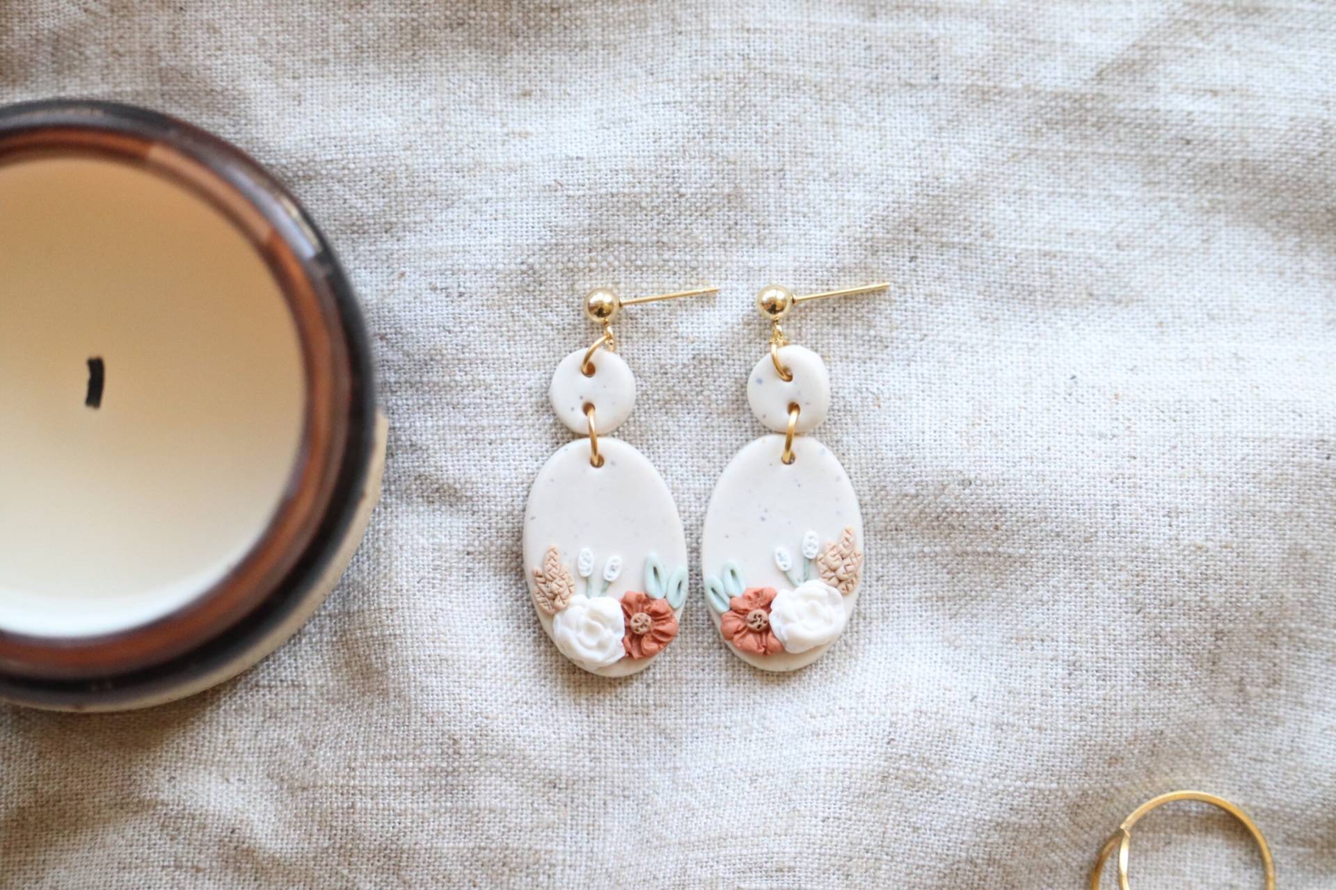 Boho Ton Ohrringe|Boho Polymer Clay|Boho Fimo Schmuck| Bouquet|Boho Clay Ohrringe| Hochzeit Handgefertigte Ohrringe Boho Ton Ohrringe|Boho Polymer Clay|Boho Fimo Schmuck| Bouquet|Boho Clay Ohrringe| Hochzeit Handgefertigte Ohrringe von Fringeclay