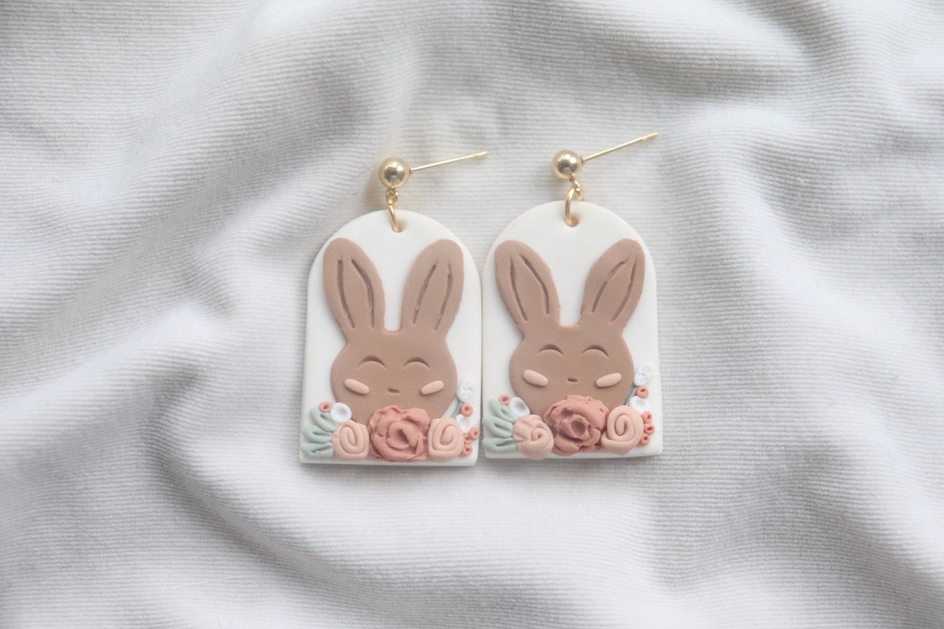 Osterohrringe| Hasen Ohrringe| | Ostern Ton Ostergeschenke| Hasenschmuck| Osterschmuck von Fringeclay