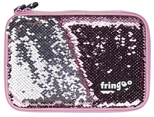 Fringoo - Großes Federmäppchen- Galaxy Space Reversible Pailletten - Lila Federmäppchen- Kinder & Jugendliche - Hardtop Schreibwarenhalter - Doppelter Reißverschluss von Fringoo