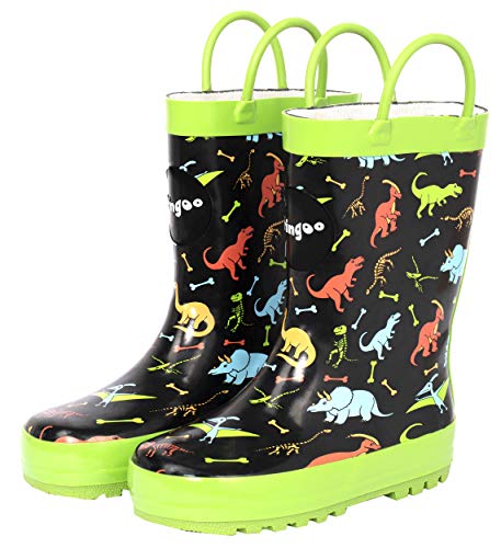 Fringoo - Jungen - Jungen Gummistiefel - Dinosaurier Gummistiefel - Regen Jungenstiefel - Schwarz/Grün - Größe Kinder Größe: 24 EU … von Fringoo