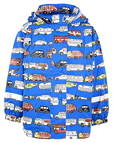 Fringoo - Kids Colour Changing Raincoat - Kindermantel - wasserdicht - Neon-Akzente - mehrfarbiges Verkehrsstau Design von Fringoo