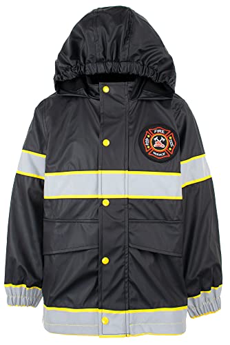 Fringoo - Regenmantel für Kinder - Feuerwehr-Design -Wasserdichte Jacke für Kinder - Alter 6/7 Jahre - Feuerwehruniform - Maschinenwäsche – leichter Mantel von Fringoo